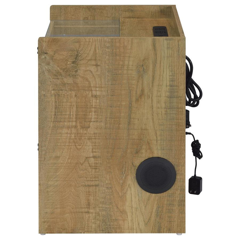 Furda 2-drawer LED Nightstand Bedside Table with Speaker