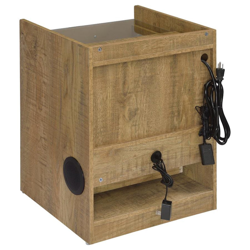 Furda 2-drawer LED Nightstand Bedside Table with Speaker