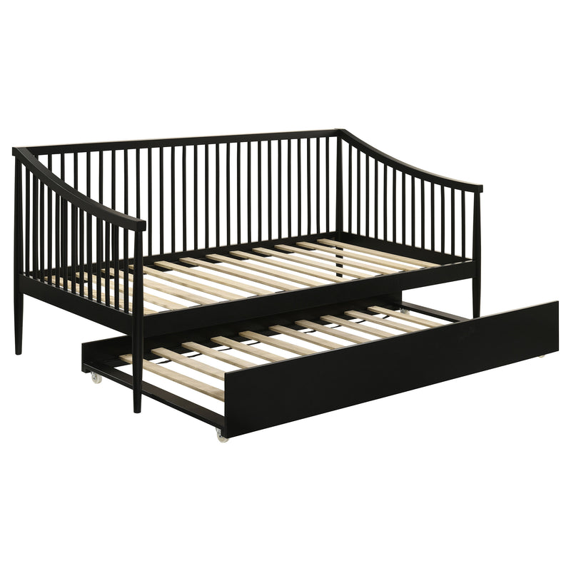 Diván Delgado Windsor Twin de Madera con Nido Negro
