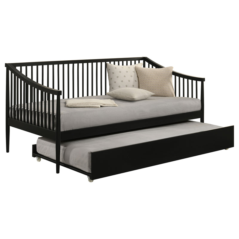 Diván Delgado Windsor Twin de Madera con Nido Negro