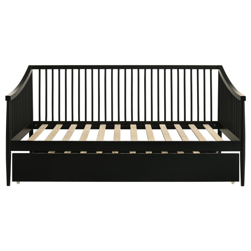 Diván Delgado Windsor Twin de Madera con Nido Negro