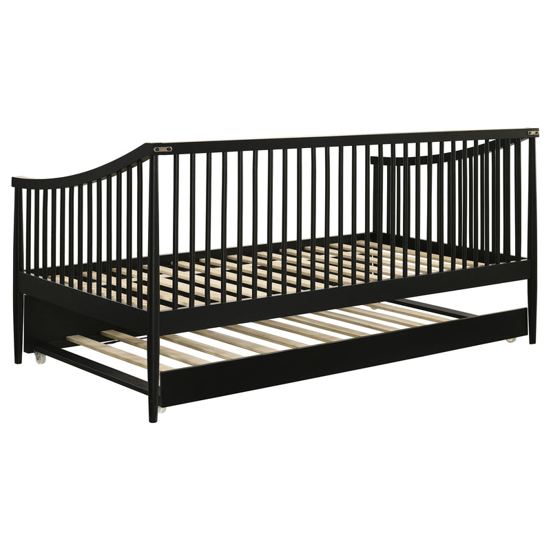 Diván Delgado Windsor Twin de Madera con Nido Negro