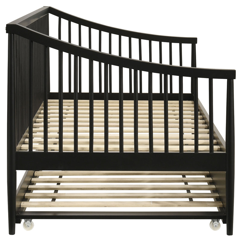 Diván Delgado Windsor Twin de Madera con Nido Negro