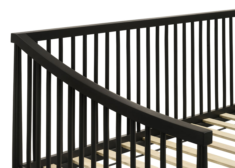 Diván Delgado Windsor Twin de Madera con Nido Negro