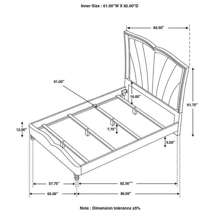 Chasina  Upholstered Bed with LED Lighting Grey