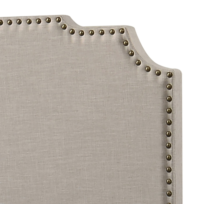 Tamarac Upholstered Nailhead  Bed Beige