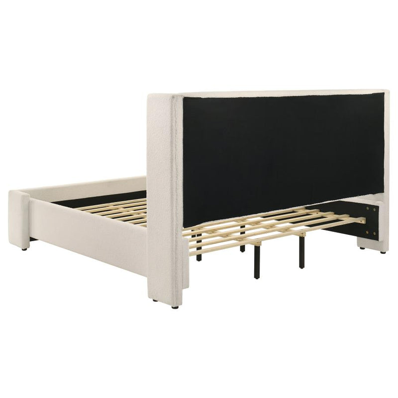 Alamosa Boucle Upholstered Wingback Platform Bed