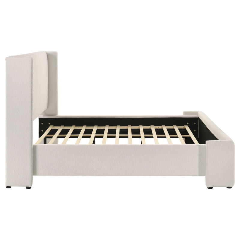 Alamosa Boucle Upholstered Wingback Bed