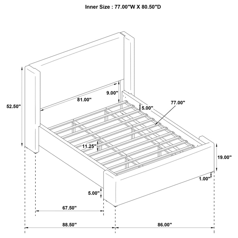 Alamosa Boucle Upholstered Wingback Bed