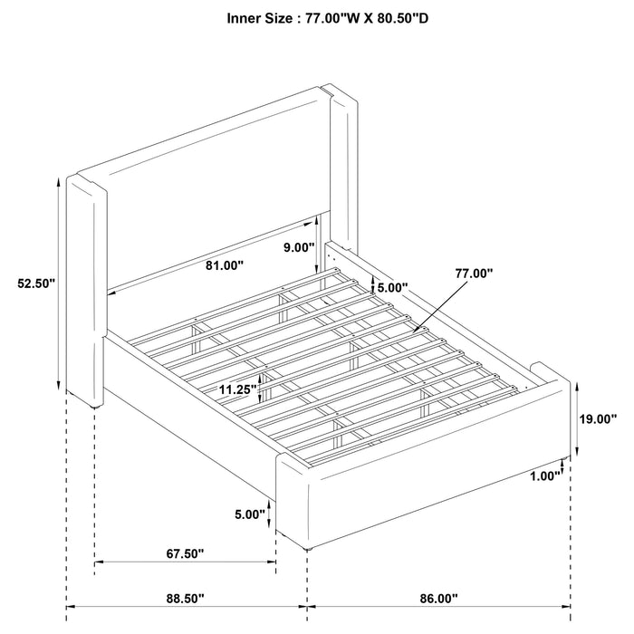 Alamosa Boucle Upholstered Wingback Bed