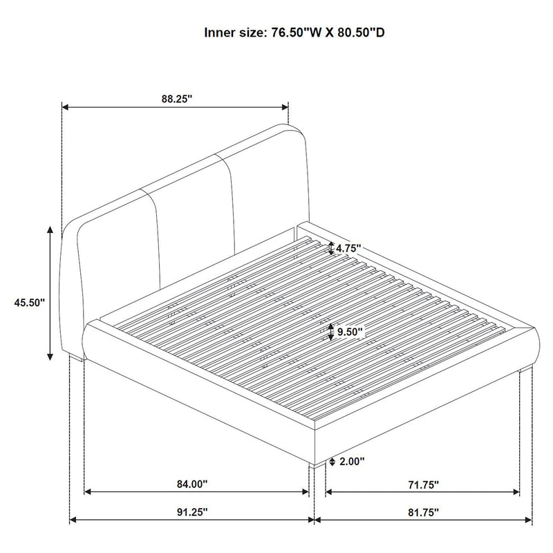 Mokena 46-inch Upholstered Platform Bed