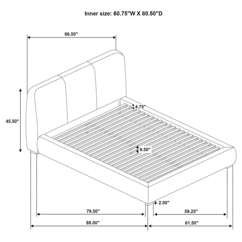 Mokena 46-inch Upholstered Platform Bed
