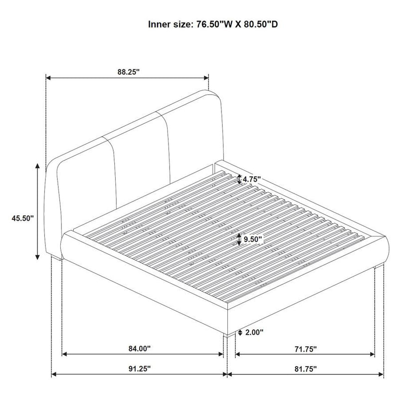 Mokena 46-inch Upholstered Platform Bed