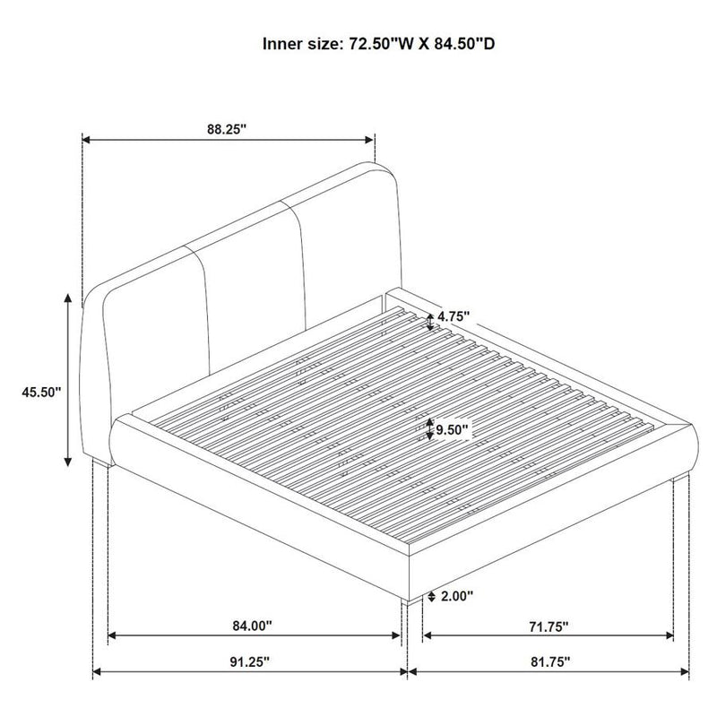 Mokena 46-inch Upholstered Platform Bed