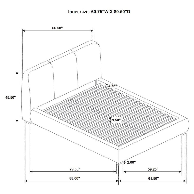 Mokena 46-inch Upholstered Platform Bed