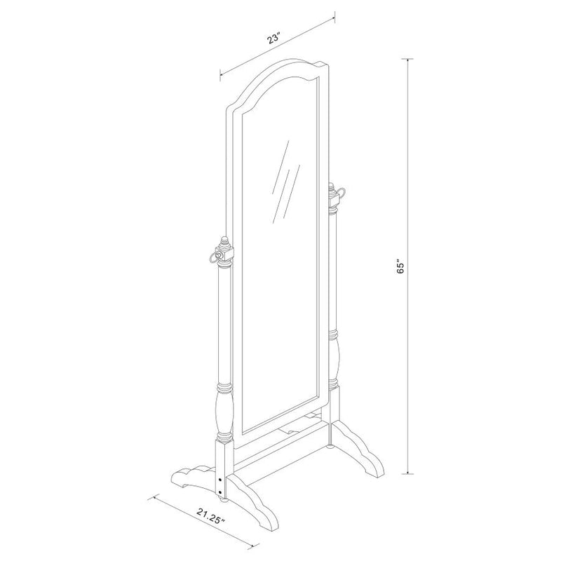 Cabot Wood Adjustable Length Cheval Mirror