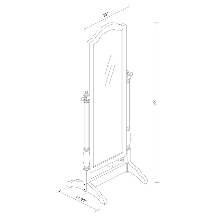 Cabot Rectangular Cheval Mirror with Arched Top Merlot