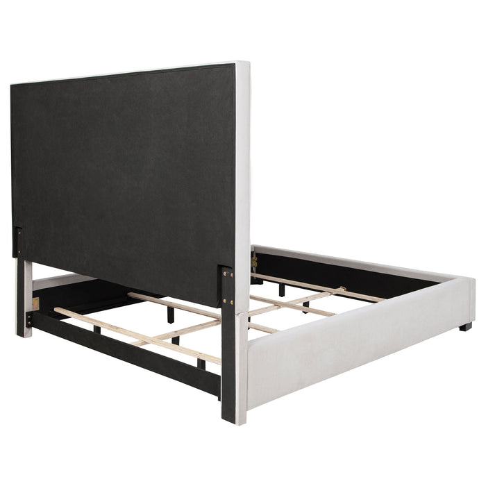 Panes Upholstered  Panel Bed Beige