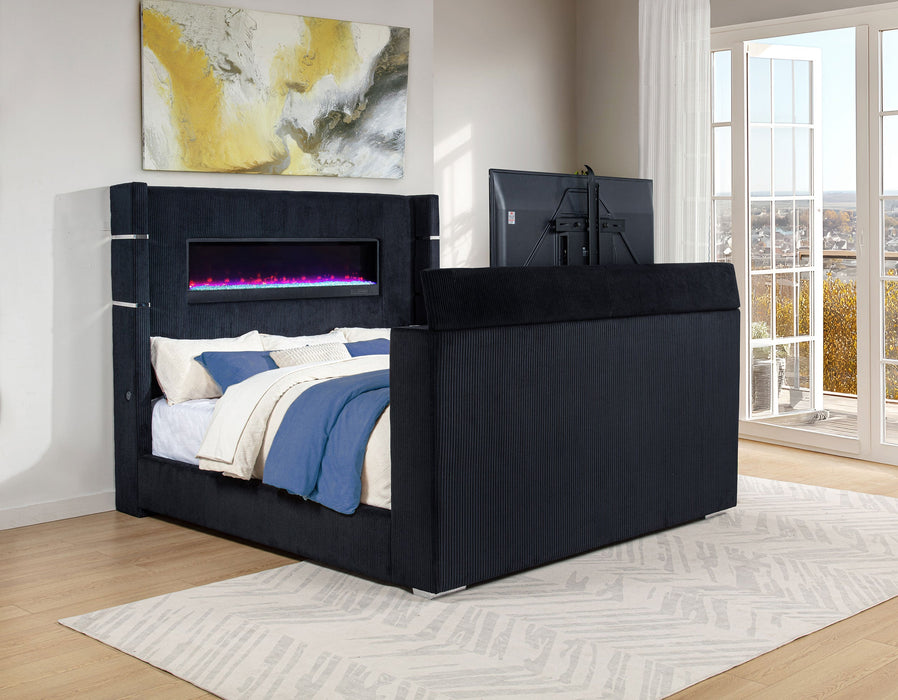 Tisdall Flame Visualizer Wingback TV Bed