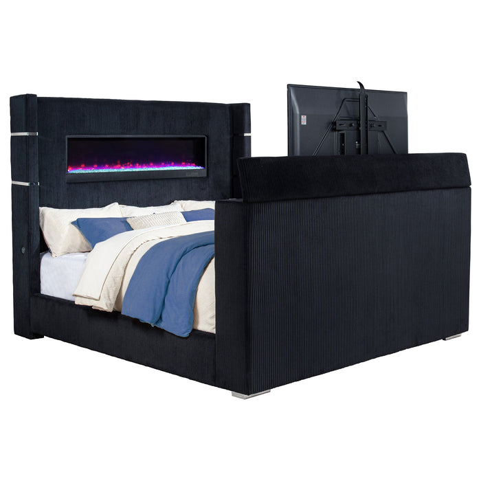 Tisdall Flame Visualizer Wingback TV Bed