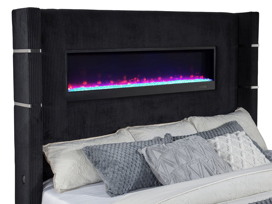 Tisdall Flame Visualizer Wingback TV Bed