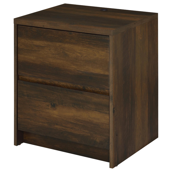 Westpark 2-drawer Nightstand LED Lights and USB Black