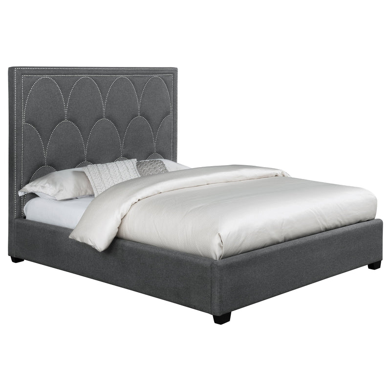 Cama tapizada con paneles Bowfield, color carbón
