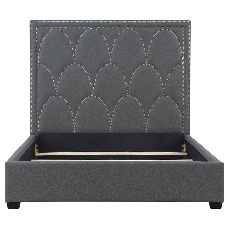Cama tapizada con paneles Bowfield, color carbón