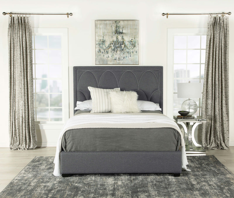 Cama tapizada con paneles Bowfield, color carbón