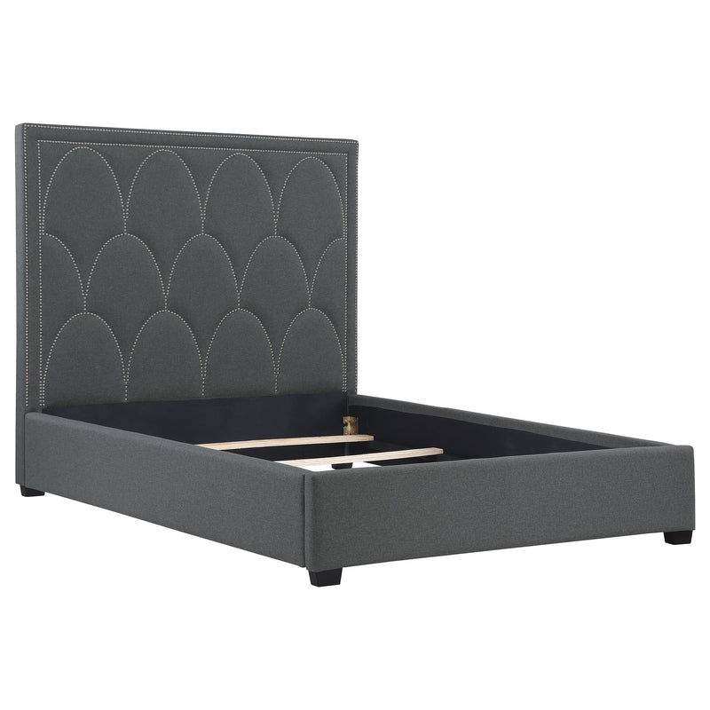 Cama tapizada con paneles Bowfield, color carbón