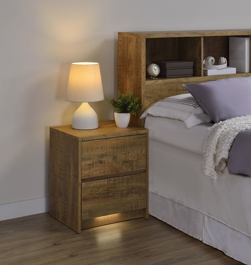 Mesita de noche Westpark de 2 cajones con luces LED y USB