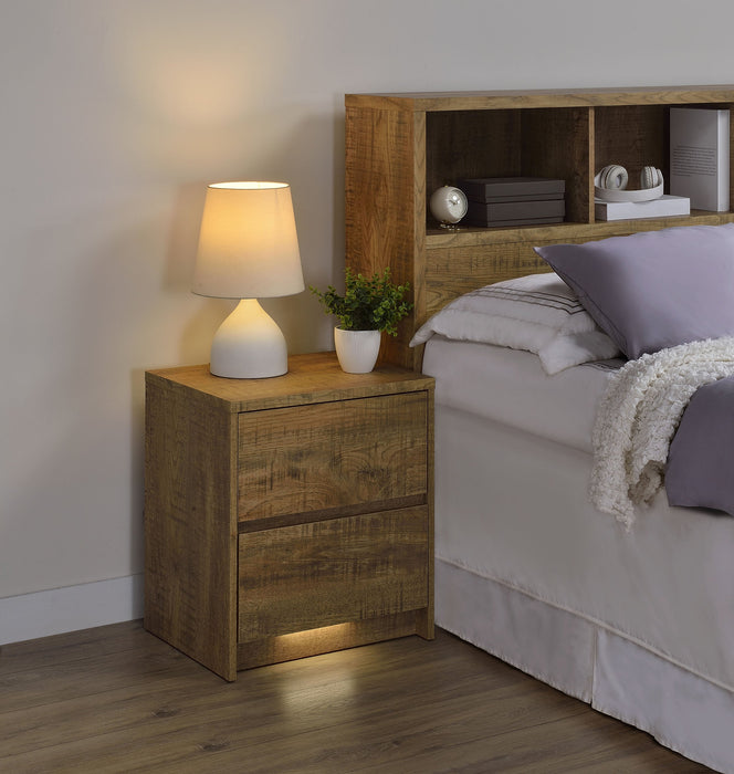 Westpark 2-drawer Nightstand LED Lights and USB Black