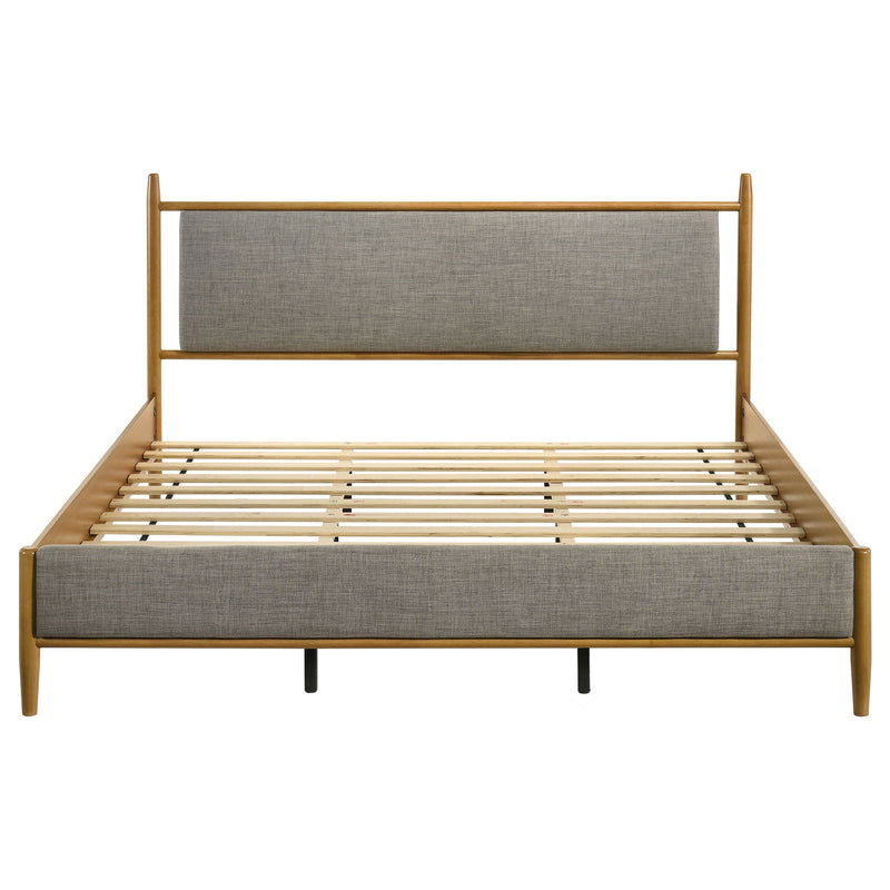 Mason 46-inch Panel Platform Bed Grey and Light Brown