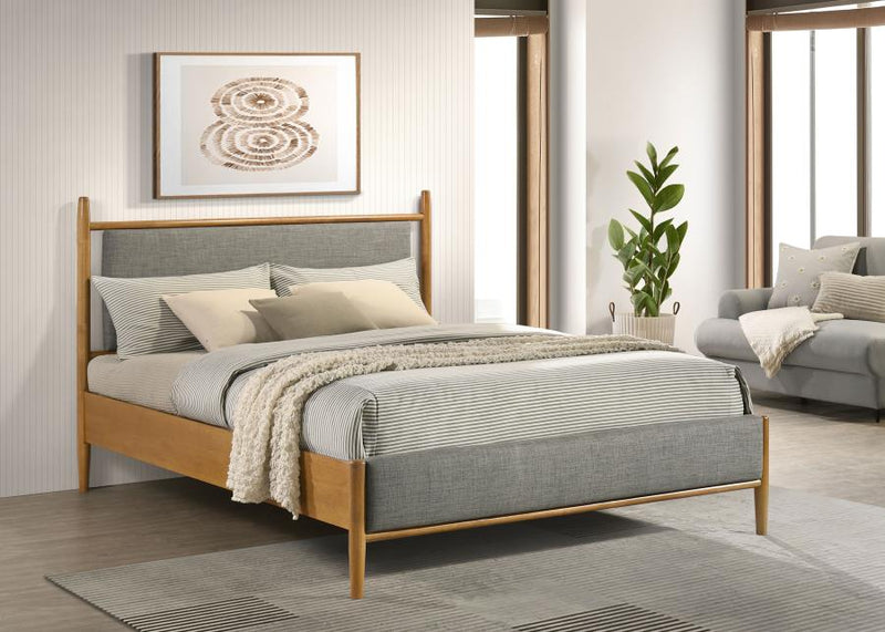 Mason 46-inch Panel Platform Bed Grey and Light Brown