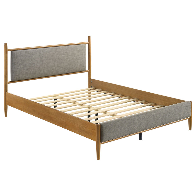 Mason 46-inch Panel Platform Bed Grey and Light Brown