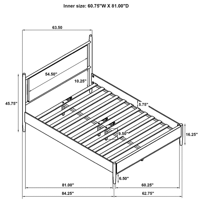 Mason 46-inch Panel Platform Bed Grey and Light Brown