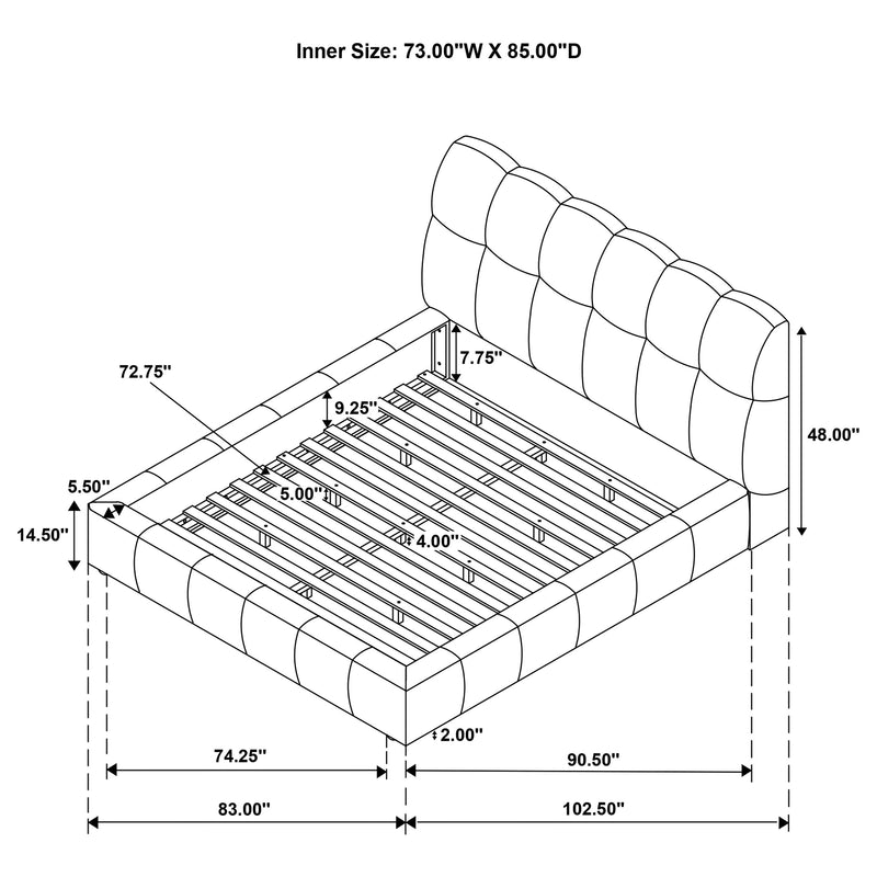 Nollet 48-inch Upholstered Panel Platform Bed