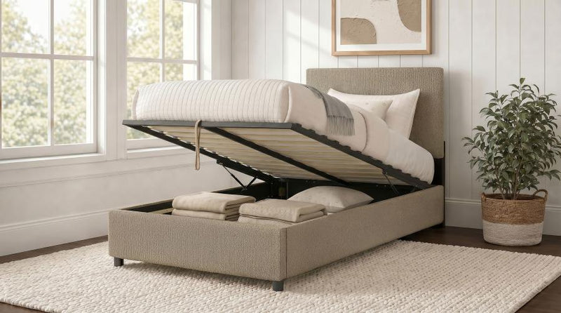 Reeves Upholstered Lift-Top Storage Platform Bed