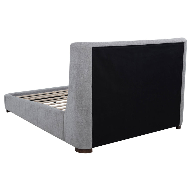 Rennes Upholstered Wingback Platform Bed Grey