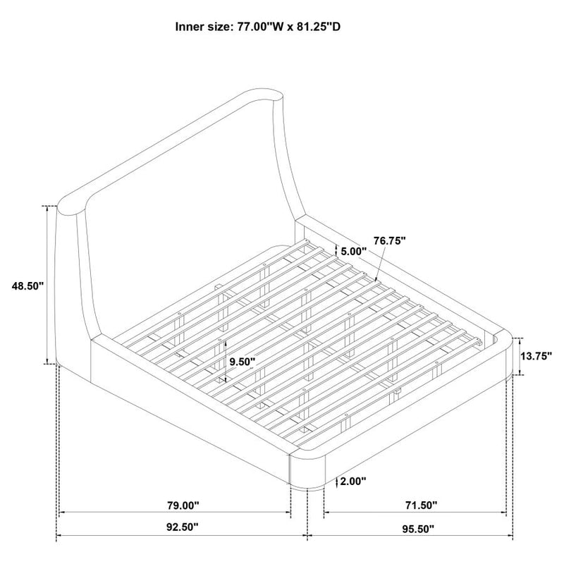 Rennes Upholstered Wingback Platform Bed