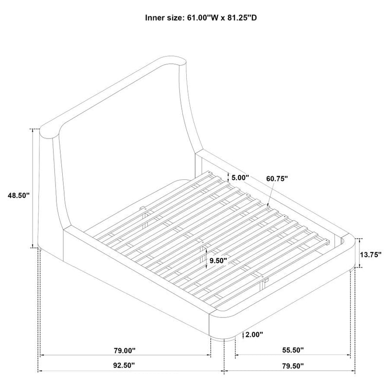 Rennes Upholstered Wingback Platform Bed