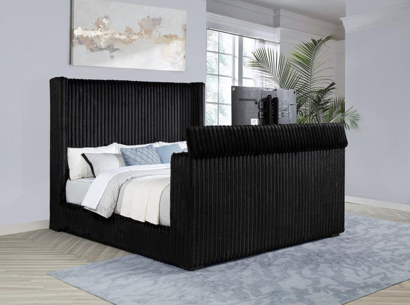 Centergrove Upholstered Wingback TV Bed