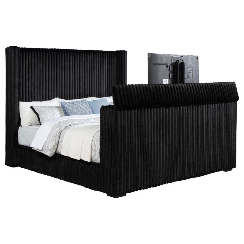 Centergrove Upholstered Wingback TV Bed