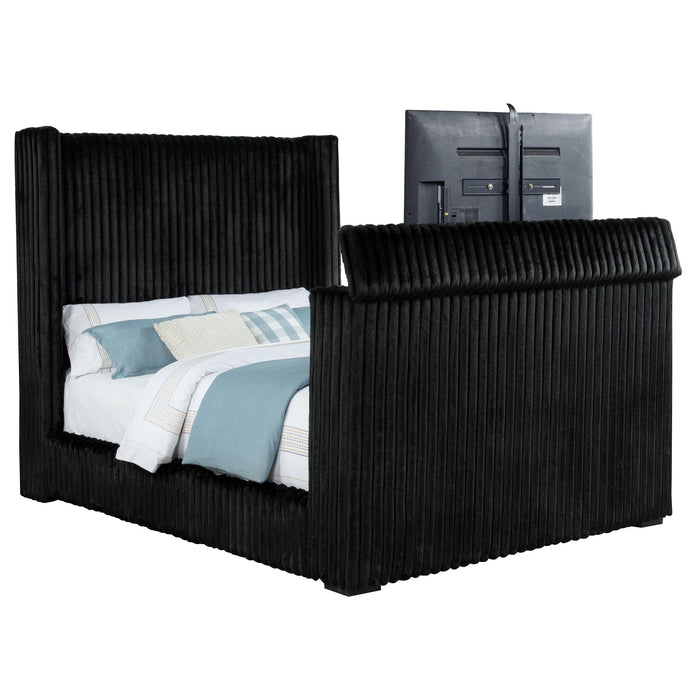 Centergrove Upholstered Wingback TV Bed