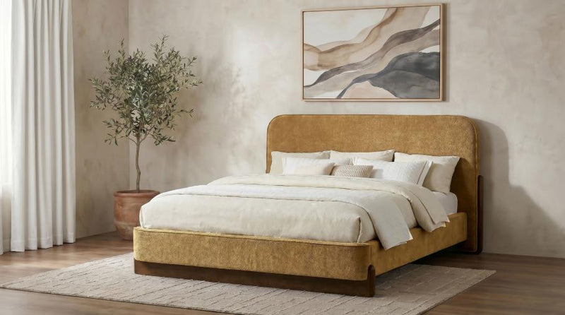 Baldacci Upholstered Platform Bed Curry and