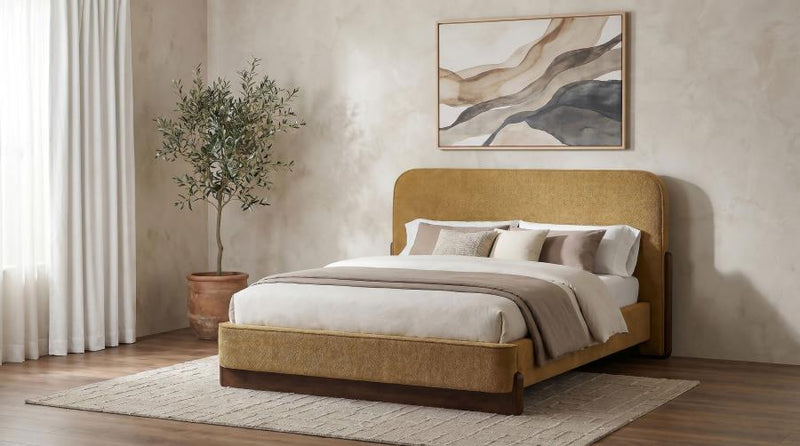 Baldacci Upholstered Platform Bed Curry and