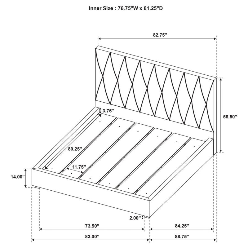 Delsea Upholstered Panel Platform Bed