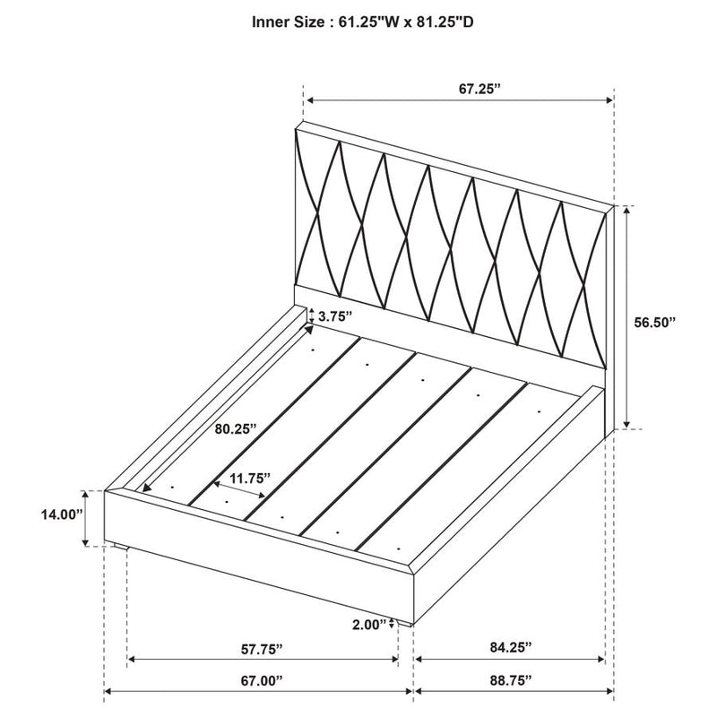 Delsea Upholstered Panel Platform Bed