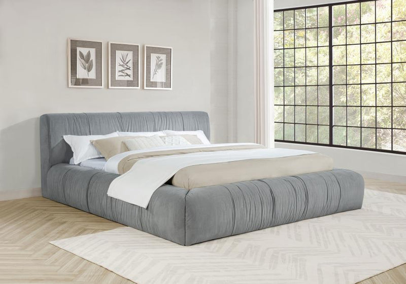 Base de cama tapizada Wilshire (gris)