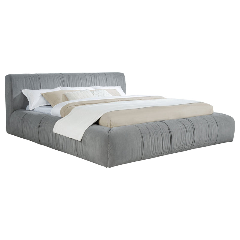 Base de cama tapizada Wilshire (gris)